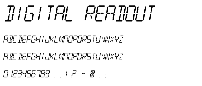 Digital Readout font